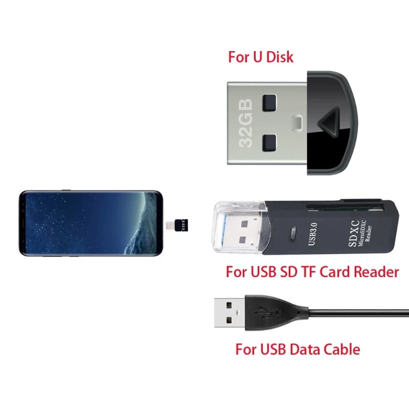 Переходник с Type C на USB OTG для USB-флеш-накопителя S8 Note8 телефона Android | Электроника