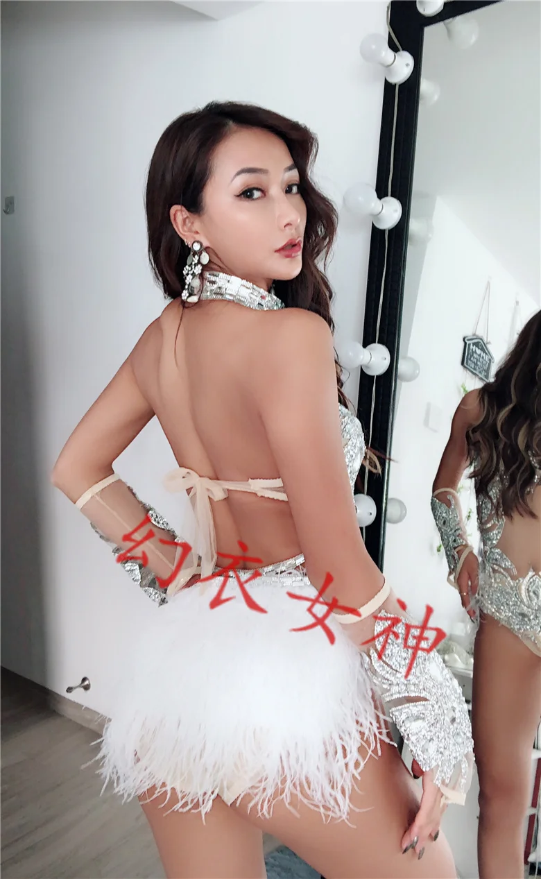 DS певица модель танцевальный костюм Алмазное платье для танцев на шесте