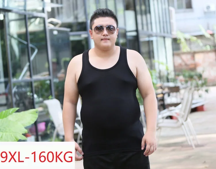 MFERLIER Лето мужские майки размера плюс большие 6XL 7XL 8XL Большие размеры майки 9XL 10XL модал высокая эластичность 150 кг 48-50-52