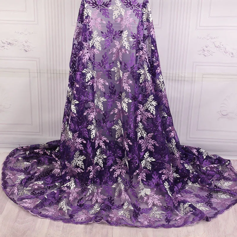 Новейшая африканская кружевная ткань 2018 синяя с вышивкой Свадебные французские