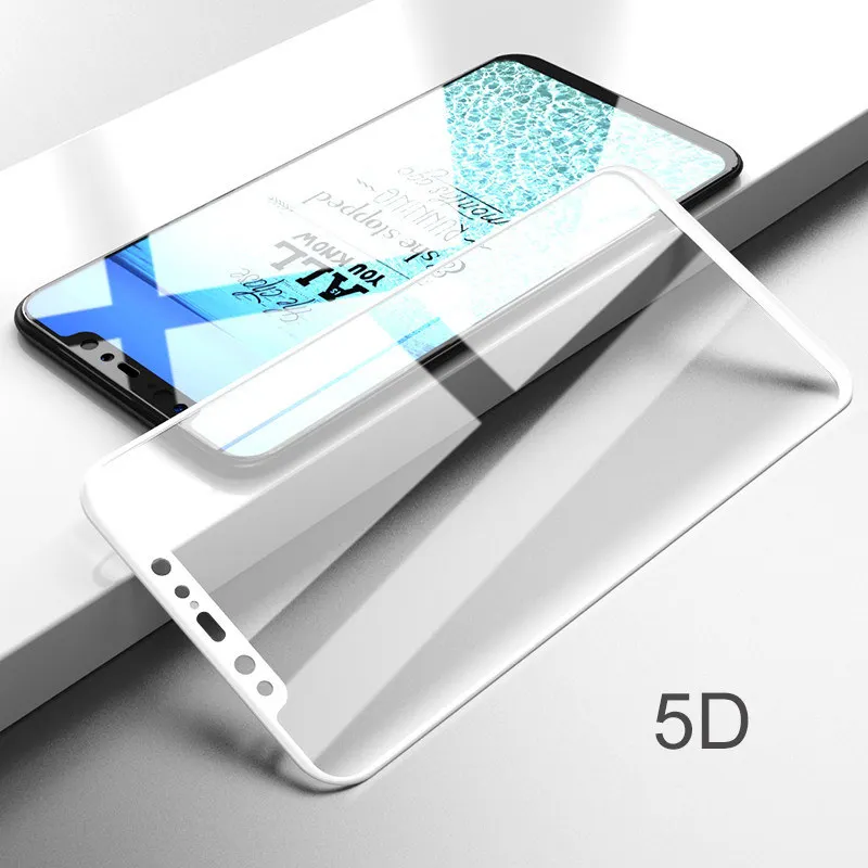 5D изогнутые поверхности полное покрытие 9H защитное стекло на сяоми ми 8 / стекло на сяоми редми ноут 5 закаленное Экран протектор Стекло на Xiaomi Mi 8 SE Mi 8 Redmi Note 5 стекло - Цвет: white