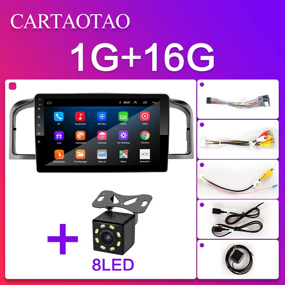 H- 620-ZS-1G-8 LED Автомобильная навигация 9 дюймов Android 8,1 четырехъядерный поддержка зеркального соединения DAB 2DIN автомобильный Радио Мультимедийный видео плеер для Lifan 620/Solano - Цвет: H- 620-ZS-1G-8 LED