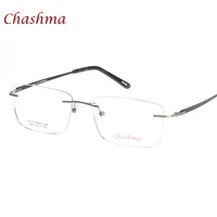 chashma brand eyewear top quality armacao para oculos de grau frameless light glasses rimless frame pure titanium eyeglasses men