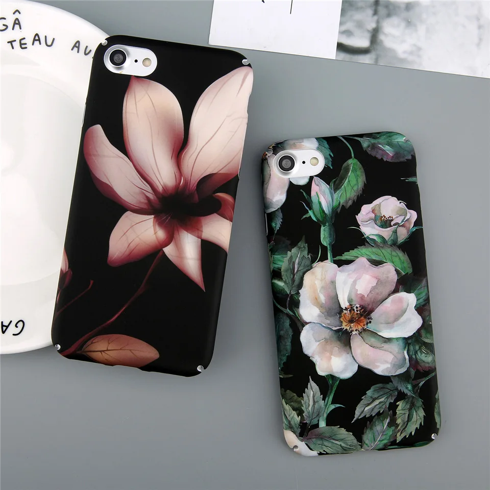 Lovebay чехол для телефона для iPhone 6, 6s, 7, 8 Plus, X, XR, XS, Max, 5, 5S, SE, мультяшный красивый цветок, тропический лист, Жесткий Чехол для iPhone X