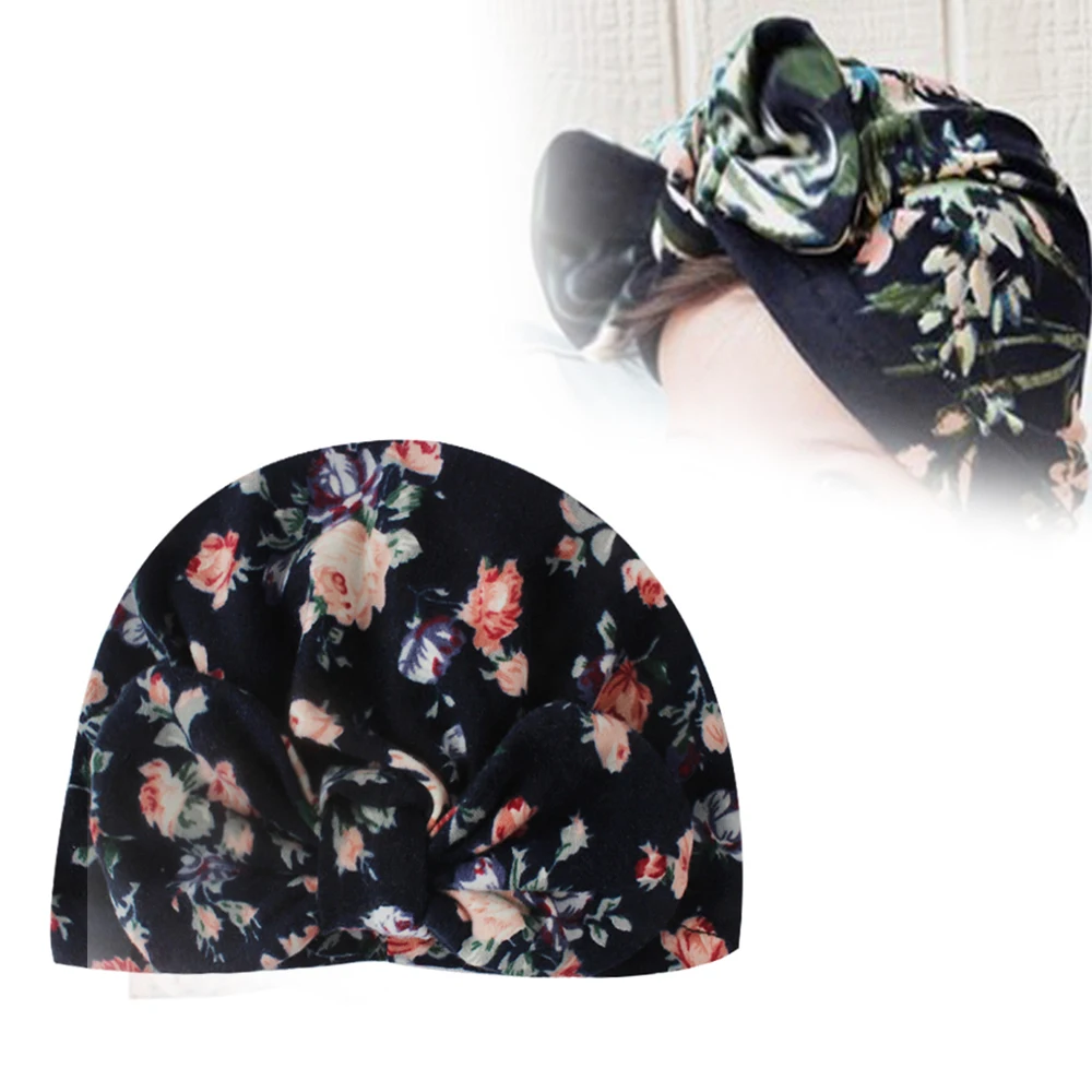 

4 Colors Infant Headbands Solid Cotton Turban Headband for Girls Stretchy Beanie Hat Headwear Baby Hair Accessories