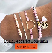 DIEZI богемная цепочка с черными бусинами браслеты для женщин Мода компас-сердце золотой цвет цепи браслеты наборы ювелирных изделий подарки