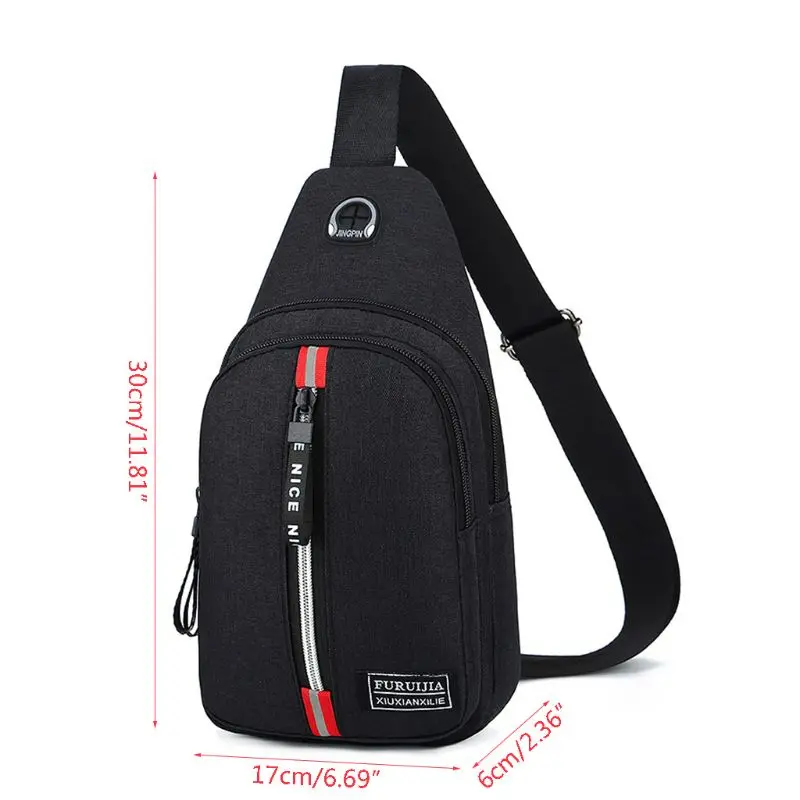 Мужская модная спортивная небольшая сумка на ремне с отверстием для наушников