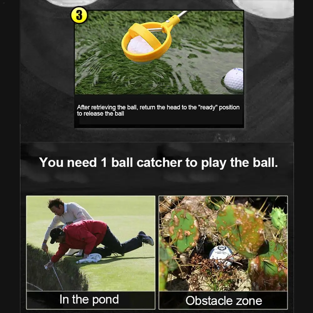 

Portable Golf Ball Retriever Retracted Golf Pick up Automatic Locking Scoop Picker Putter Grip Professional Golf Accessories 4