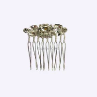 hot silver color sparkling diamante rhinestone flower mini bridal wedding comb headpiece jewelry accessories 6pcs lot