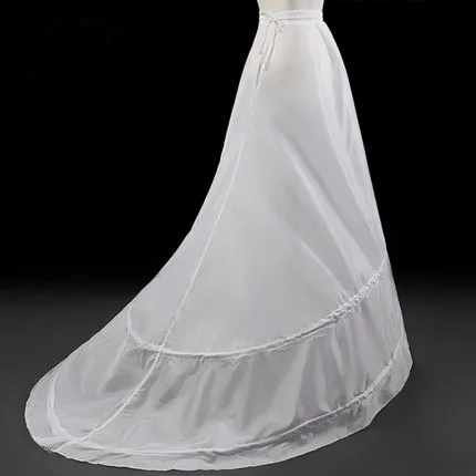 Fast Shipping 2 Hoops Trailing Petticoat Crinoline Slip Underskirt For Wedding Dress Bridal Gown In Stock | Свадьбы и торжества