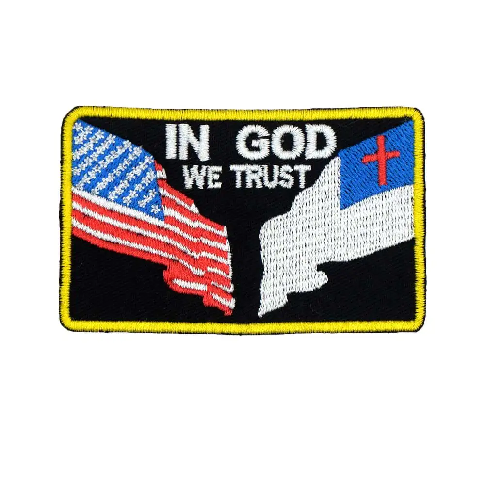 Мы верим в Бога патч вышитая аппликация этикетка для шитья стиле панк байкеров