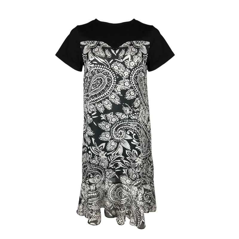 HUTI WJWYL 2018 Elegant Women Midi Sundress Black Party Korean Chic Dresses Beach Casual Vestidos Summer Cotton Dress Plus Size | Женская