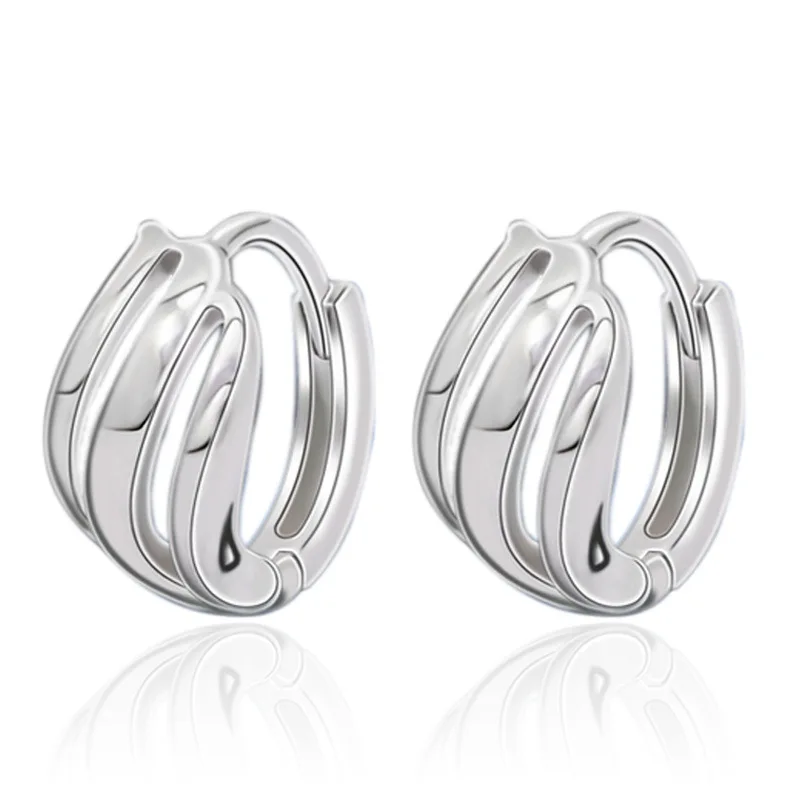 

100% 925 sterling silver fashion simple design ladies`stud earrings jewelry women female wholesale birthday gift drop shipping