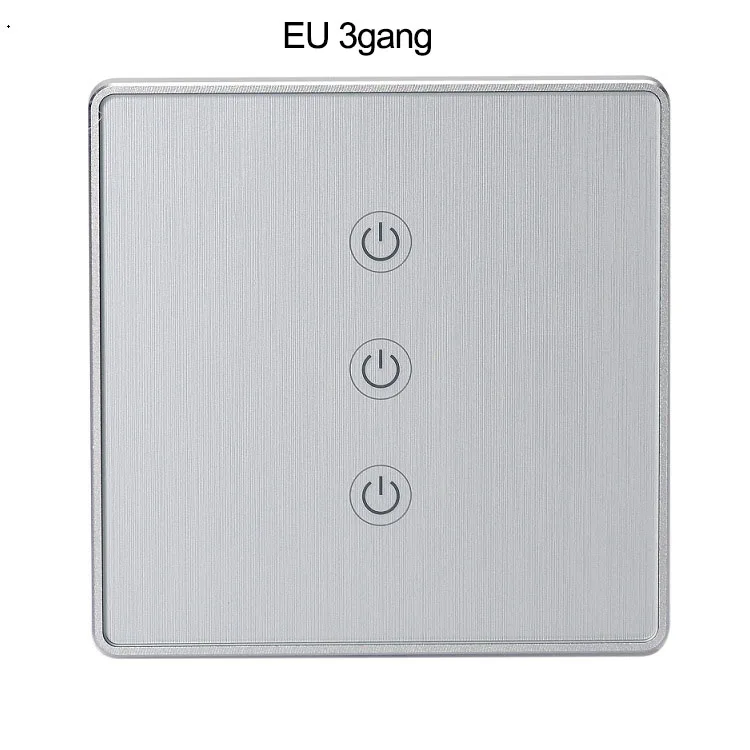 Silver EU 3gang only Серебряный ЕС WiFi умный настенный сенсорный выключатель 1 2 3 банды беспроводной дистанционный выключатель света TUYA Smart life APP работает с Google home/Alexa - Комплект: Silver EU 3gang only