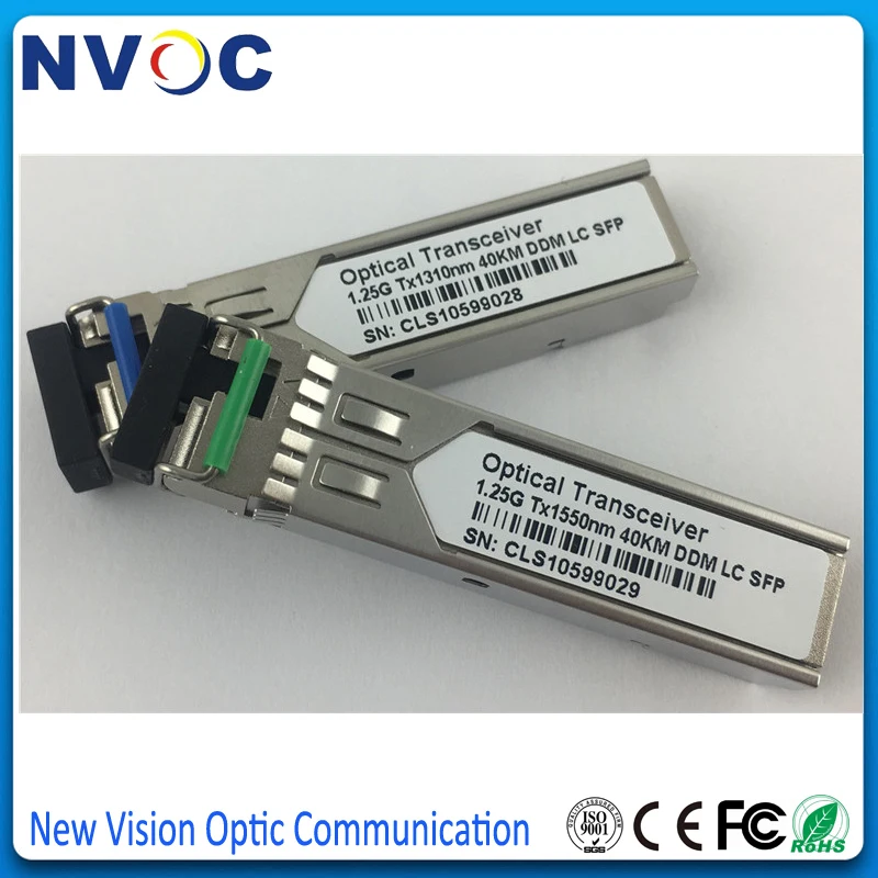 Оптический приемопередатчик BIDI SFP 1 25G Tx1310nm Rx1550nm SC разъем c ddm 20 км Reach WDM