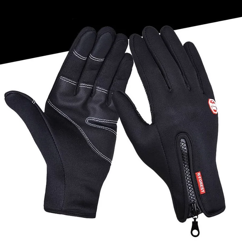 PU Black gloves Теплые ветрозащитные перчатки премиум класса - Цвет: PU Black gloves