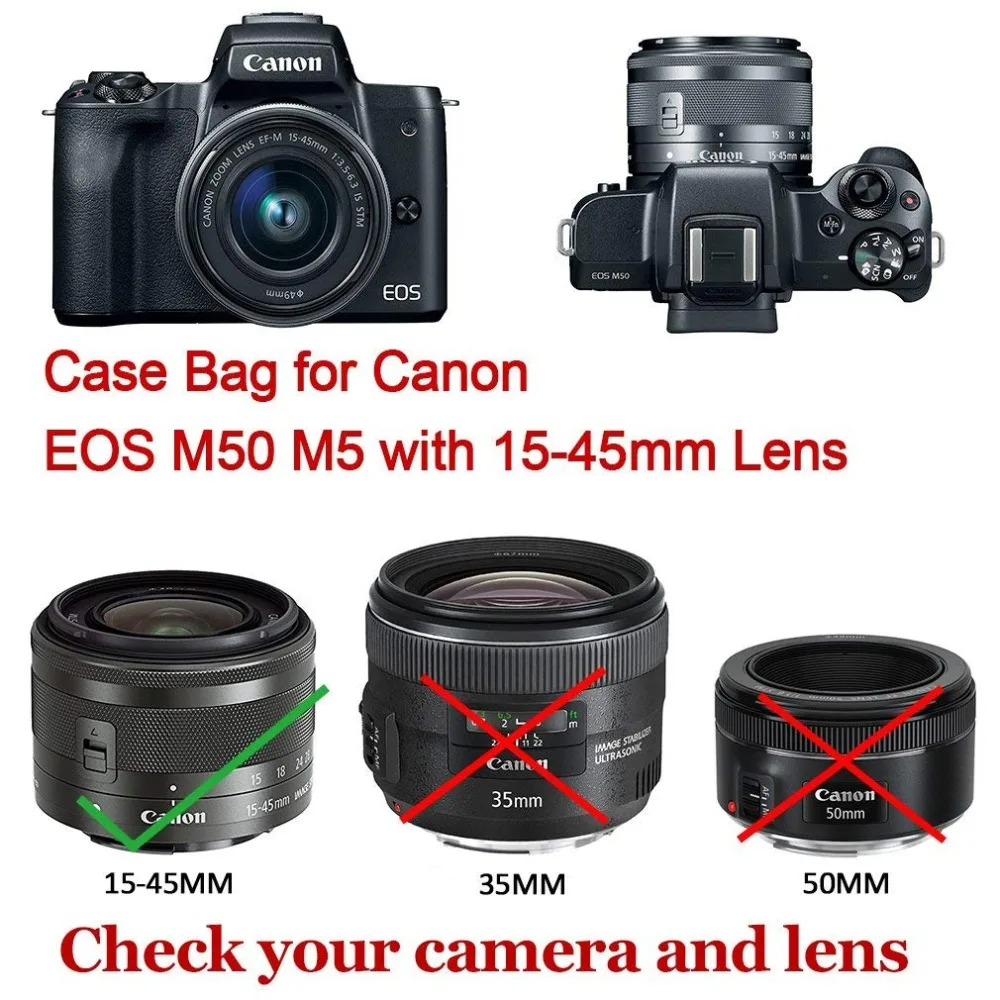 Портативный защитный неопреновый мягкий внутренний чехол для камеры Canon EOS M50 с 15-45 мм объективом только для цифровой камеры