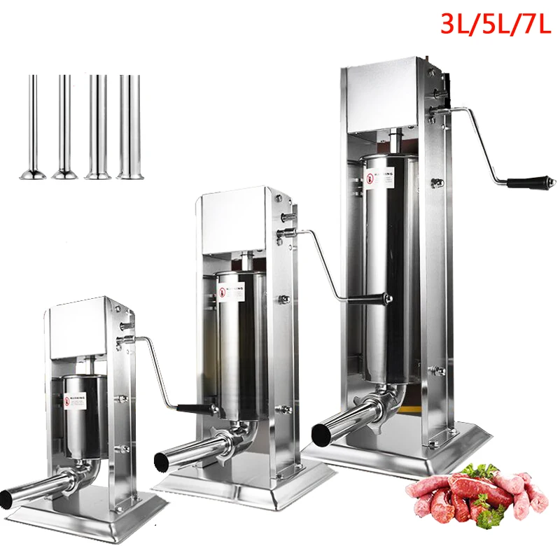 3L/5L/7L Ручная вертикальная колбасная шприца из нержавеющей стали для наполнения