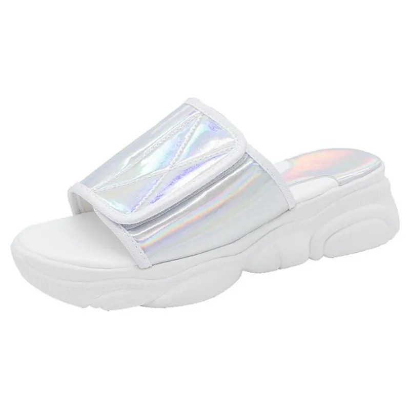 

2019 Summer Sandals Slippers Woman Flip Flops Platform Shoes Candy Color Outdoor Slip On Fashion Beach Slides pantoufle femme