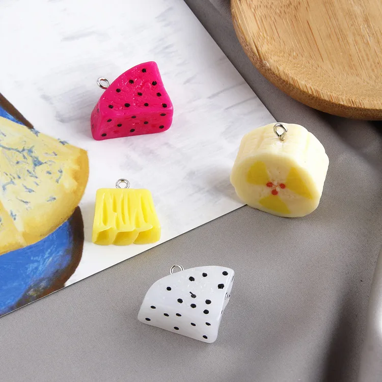 10 шт. Свежие Фрукты Банан ананас дракон фрукты из смолы подвески сделай сам