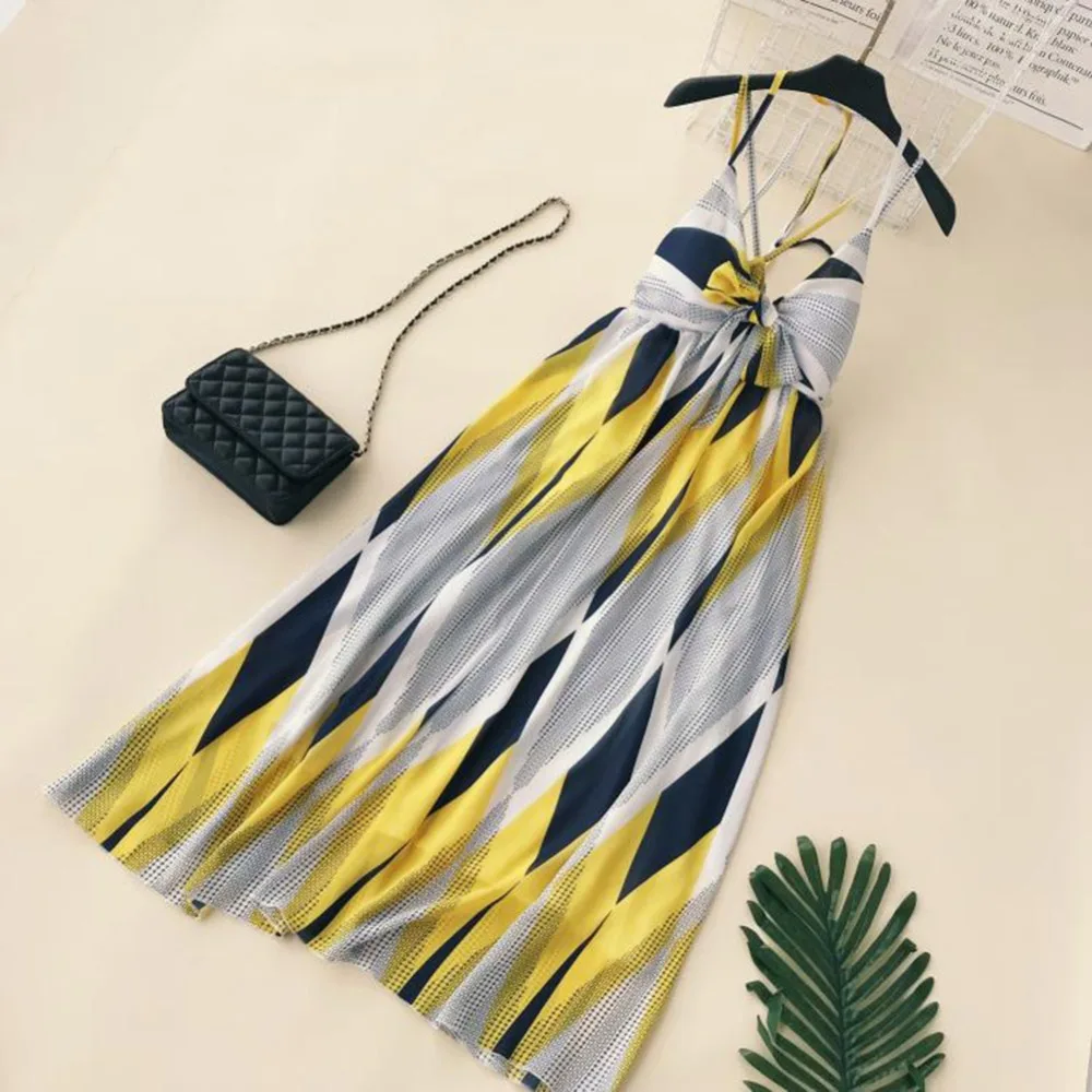 Спагетти ремень платье Для женщин летние каникулы качели Vestidos Сексуальная