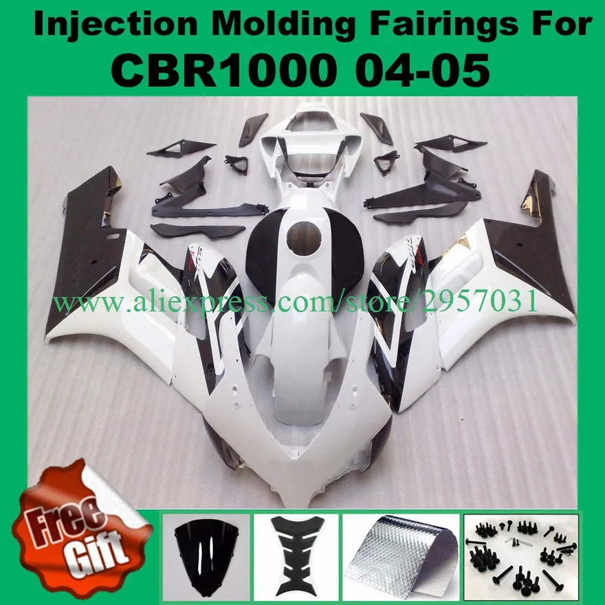 Бесплатные Винты + подарки для HONDA CBR 1000RR 04 05 белый черный O3468 CBR1000 RR 04-05 1000 CBR1000RR 2004