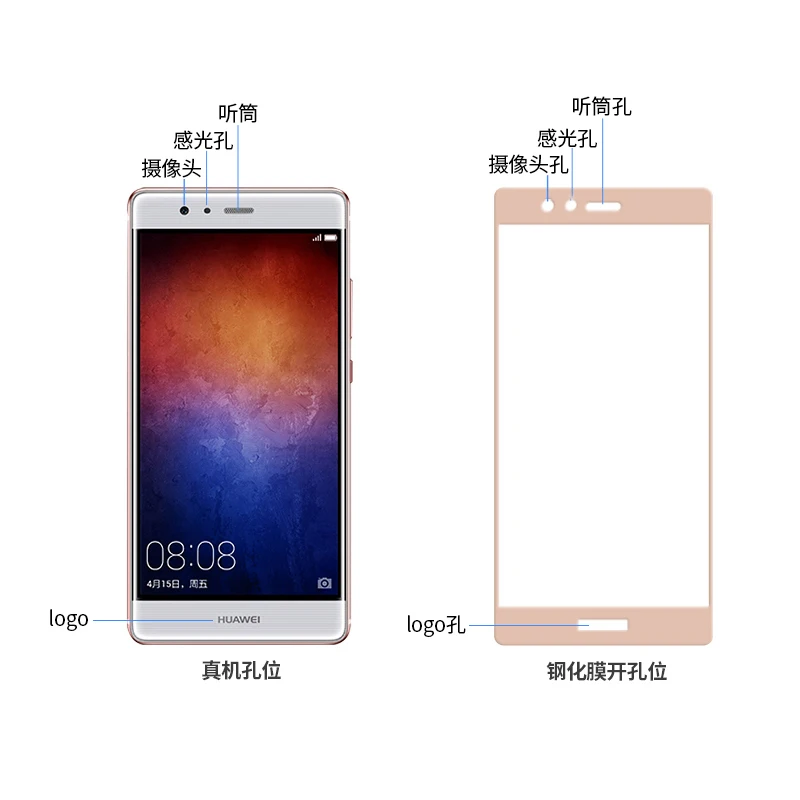 Защита для экрана Премиум Закаленное стекло Huawei Ascend P8 Lite P9 Plus полное покрытие