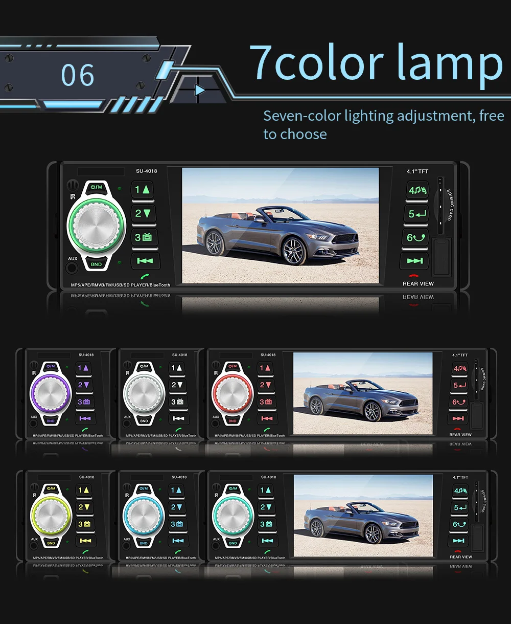 Автомагнитола 1Din MP5 мультимедийный плеер Поддержка Bluetooth Handsfree FM/AUX/UDisk карта воспроизведения заднего вида изображение дистанционное управление Авторадио