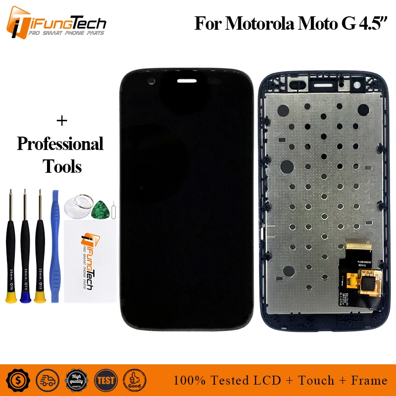 4 5 &quotдля Motorola Moto G lcd XT1032 XT1033 дисплей сенсорный экран дигитайзер части рамка