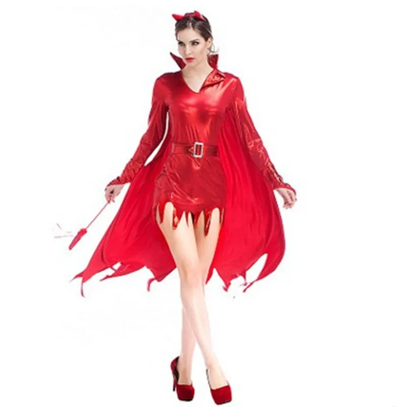 Новинка сексуальный красный женский костюм для косплея с дьяволом Женский на