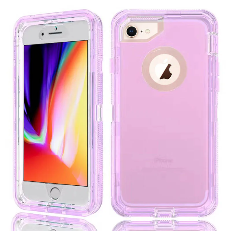 3 in 1 Clear Robot Transparent Case Cover for iPhone X XS MAX 8 7 Plus 360 Full Protect Shockproof Hard PC Cute Bling |