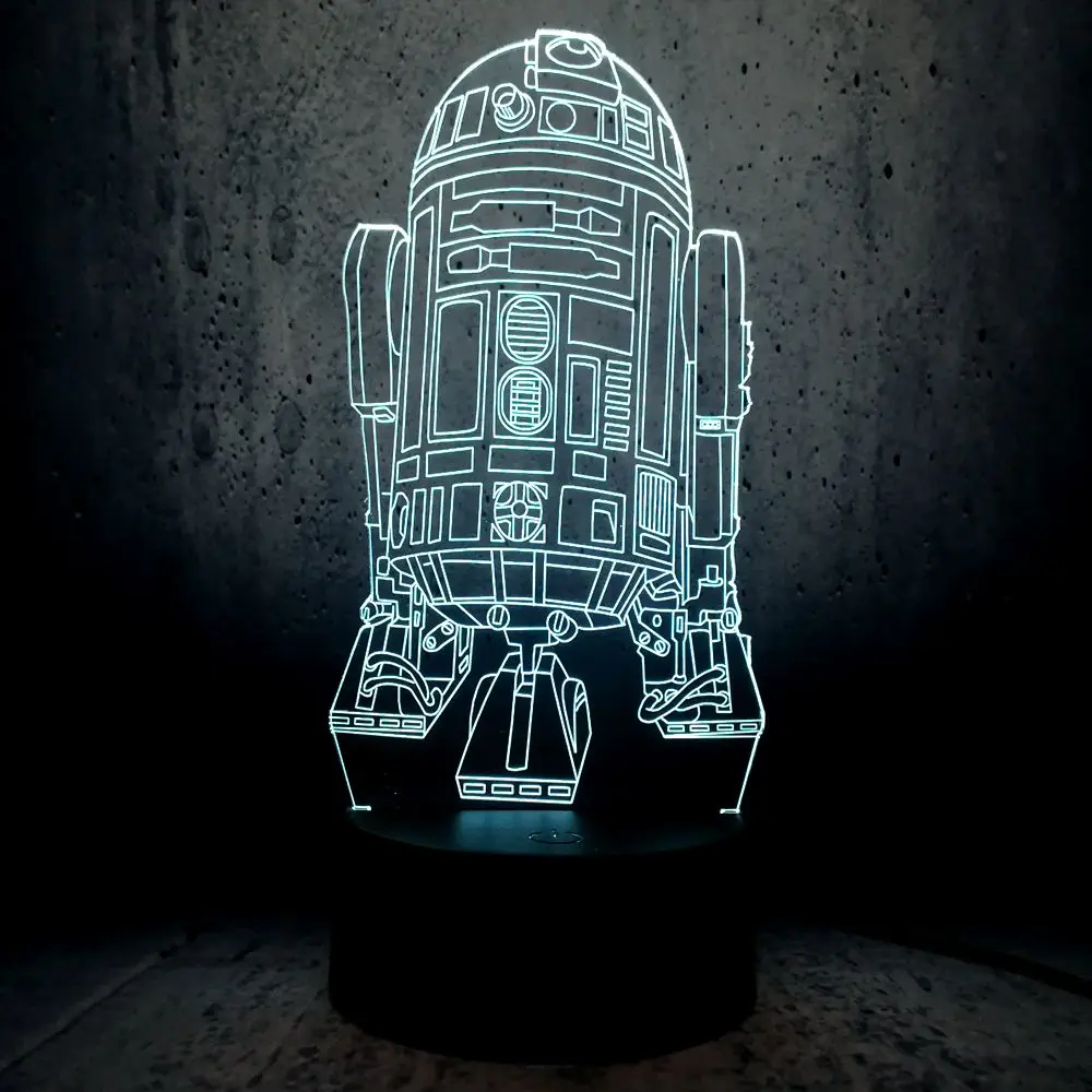 Новинка 3D USB 7 цветов светодиодный настольный светильник Звездные войны C 3PO