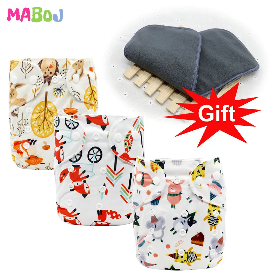 PD5-4-1 MABOJ Cloth Diapers Baby Pocket Cloth Diaper One Size Waterproof Nappy Reusable Cloth Nappies Set Washable Wholesale New - Цвет: PD5-4-1