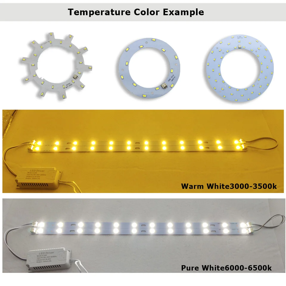 Набор светодиодных ламп PCB + Драйвер 18W24W36W SMD5730 круглый светильник потолочный