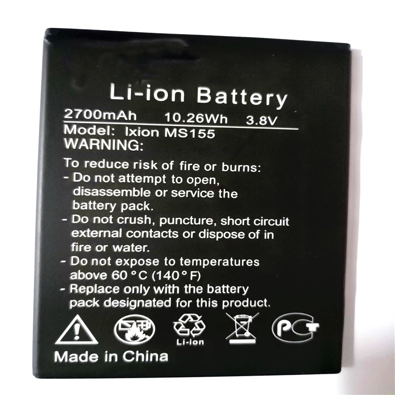 2700mAh Ixion MS155 Высокое качество Замена батареи для DEXP катушка мобильный телефон с