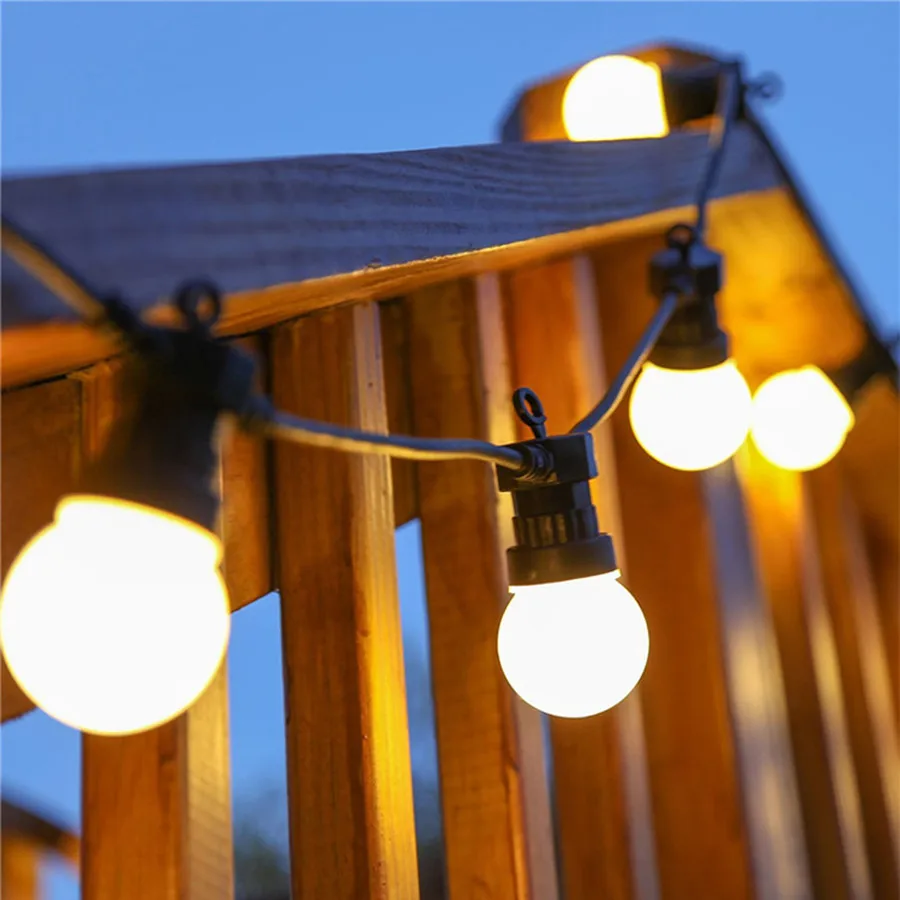 Фото 5/10/15 м G50 лампы светодиодные гирлянды светильник Открытый сад патио шар Фея двор