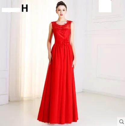 Sweet memory Red bridesmaid dress lace chiffon long dresses SW180321 | Свадьбы и торжества