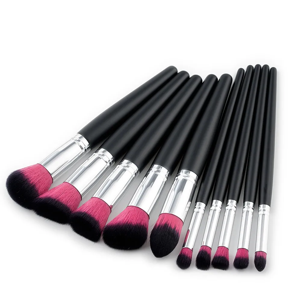 New 10Pcs Cosmetic Eyebrow Eyeshadow Brush Makeup Sets Kits Tools maquiagem profissional completa kit Pincel maquillaje04* | Красота и