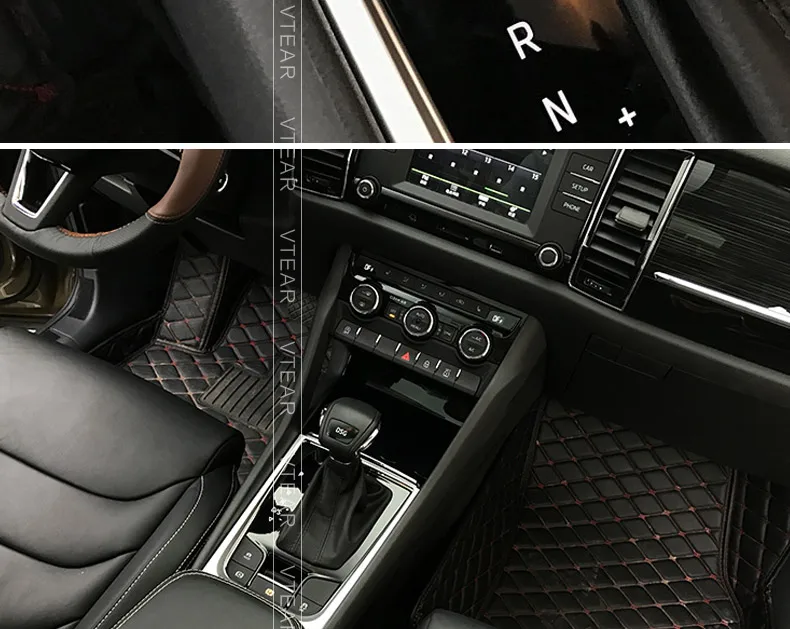 Vtear для Skoda Kodiaq шкода кодиак аксессуары Шестерня рамка Крышка хромированная центральная консоль панель круг аксессуары переключения передач воротник декоративный 19