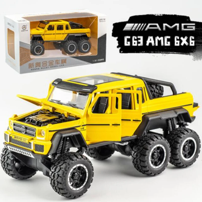 19 см 1/32 металлическое ведро бронированный автомобиль сплав классический AMG G63 6X6 пикап Внедорожник сильнейший автомобиль игрушки оттягивающаяся назад Модель литья под давлением