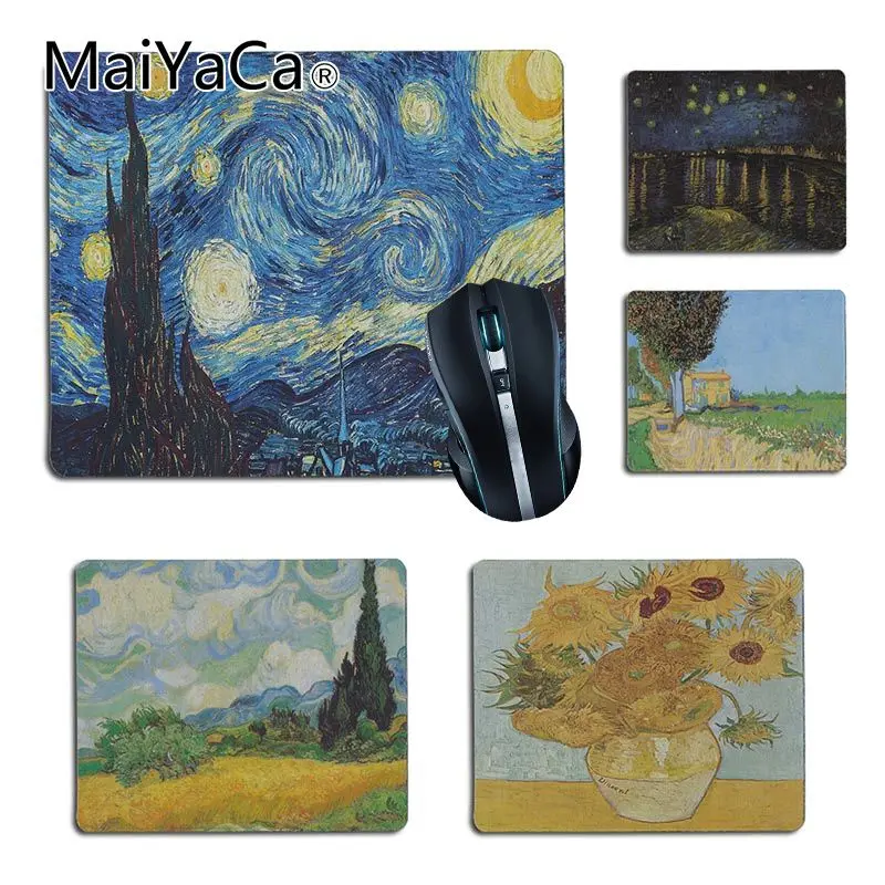 Игровые коврики MaiYaCa с картинкой Винсента Ван Гога резиновый коврик для мыши