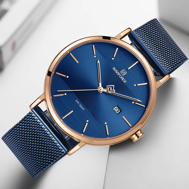 Часы NAVIFORCE Мужские кварцевые модные повседневные водонепроницаемые из
