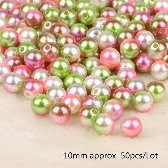Diameter 10mm 50pcs 50-500 шт./пакет ABS Перл Круглый Диаметр 4/6/8/10 мм отверстие 1 мм пять Цвет DIY производства ювелирных изделий - Цвет: Diameter 10mm 50pcs