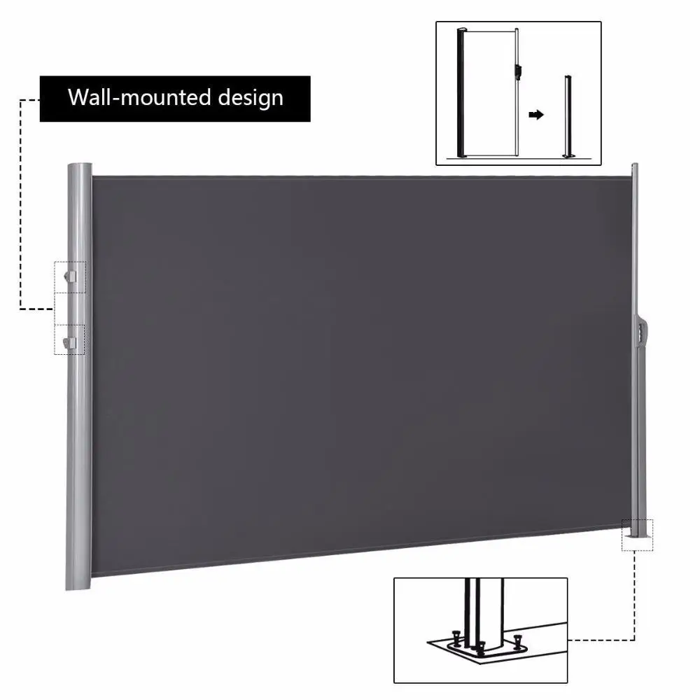 Giantex 118 5 &quotx 63&quot H Патио выдвижной складной боковой тент экран разделитель