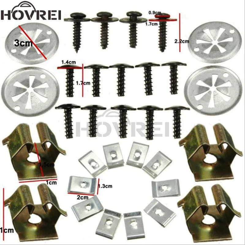 32 шт./компл. защитная пластина автомобильного двигателя винт с застежкой для