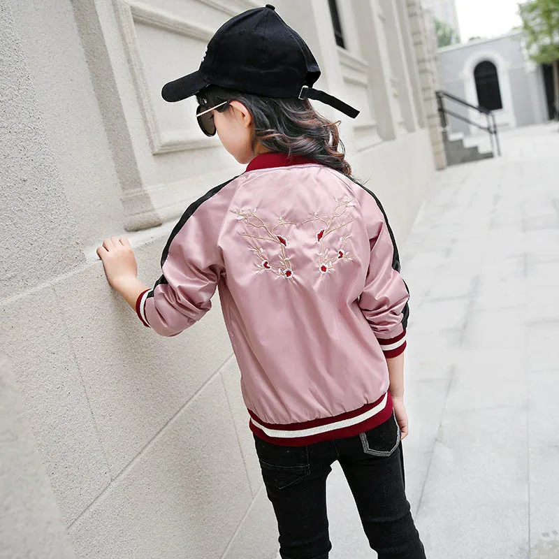 Осень Весенние жакеты для девочек пальто Цветочный принт детская верхняя одежда