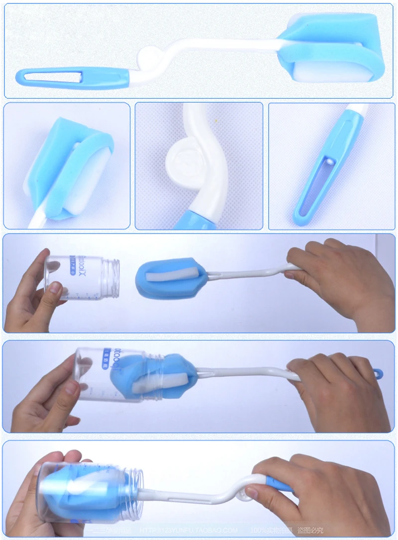 5 шт./лот щетка губка бутылки пластик стекло молоко воды бутылочка для