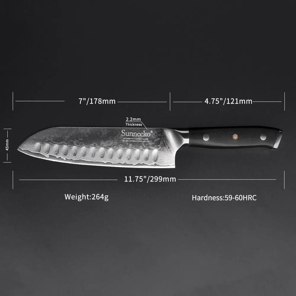 SUNNECKO 3 шт. набор кухонных ножей Santoku нож для очистки овощей японский Дамаск VG10
