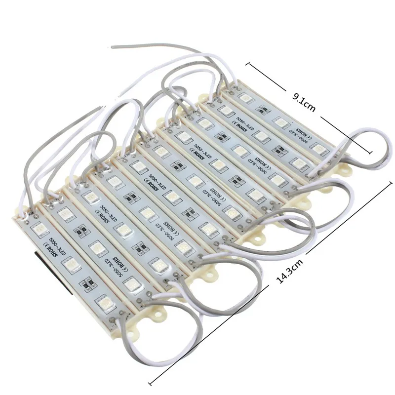 POA530731 10 шт./лот 30 светодиодный DC12V 5050 SMD светодиодный модуль полосы строка светильник Multi-Цвета открытый Водонепроницаемый светильник полосы IP68 - Цвет: POA530731