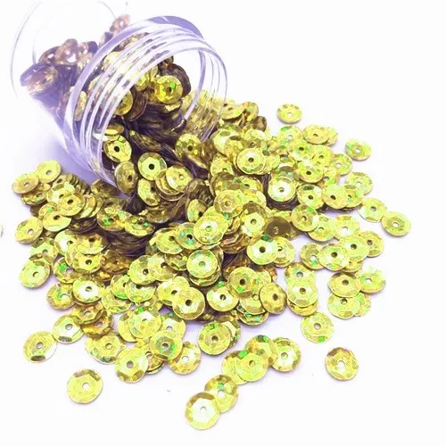 Laser light gold Пайетки 6 мм AB Цвет формы чашки ПВХ свободные блестки раззноцветные часы ремесла DIY Декор одежды Lentejuelas пуговицы прозрачные 10 г - Цвет: Laser light gold